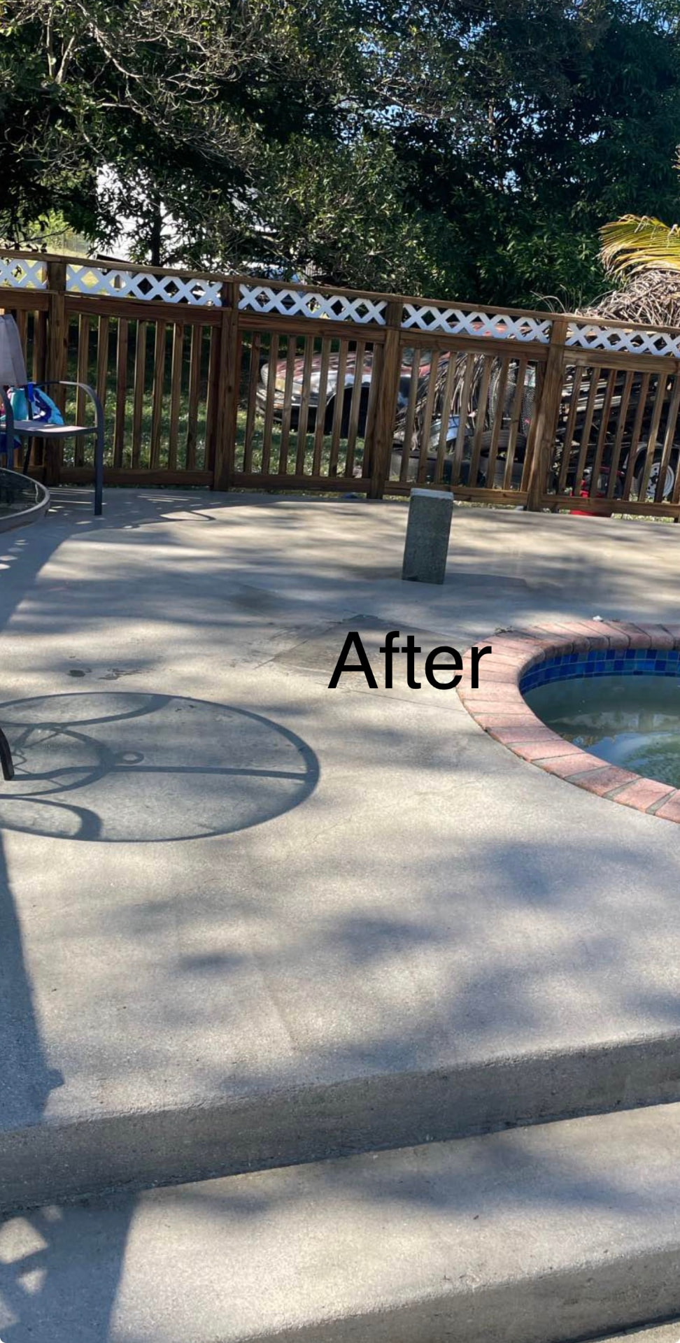 After — Before and after pool surround concrete pressure cleaning in Narellan