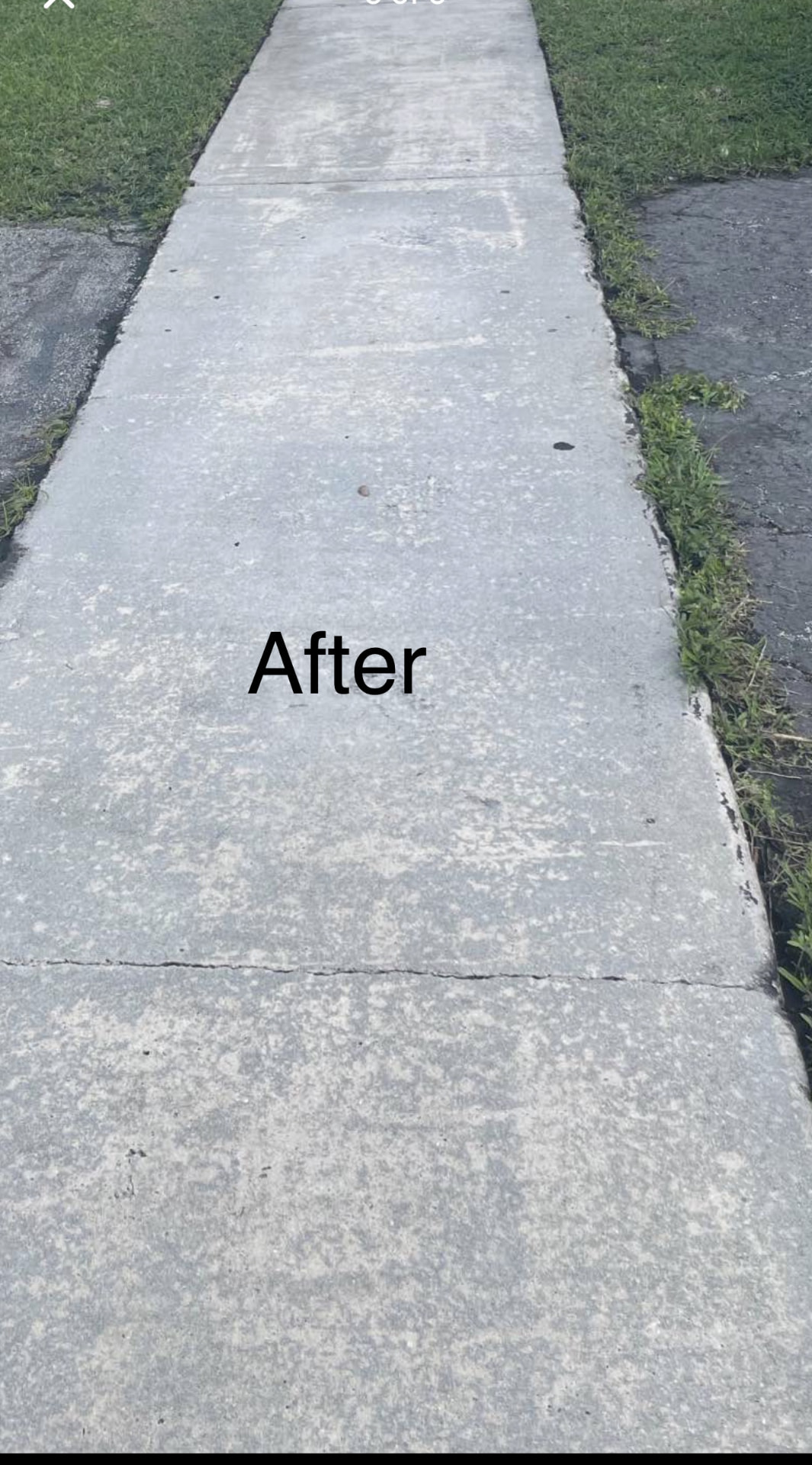 After — Before and after concrete sidewalk pressure cleaning in Campbelltown